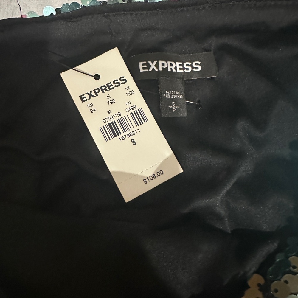 Express Sequin Ombr Mini Multicolor Strappy Dress - image 3